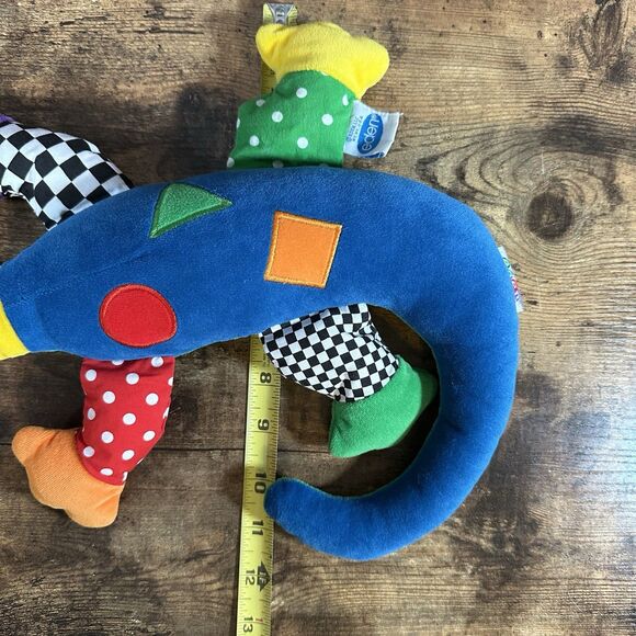 VINTAGE Eden Lizard Plush Red Blue Interactive Kids Pets Squeak Noise Stuffed - Picture 11 of 12